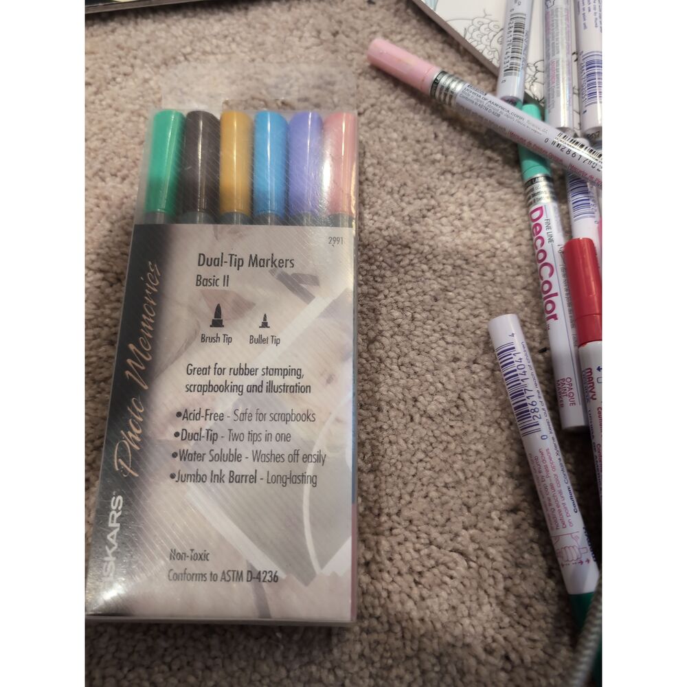 Fiskars Basic II Dual-Tip Markers Brush Bullet Acid-Free Water Soluble